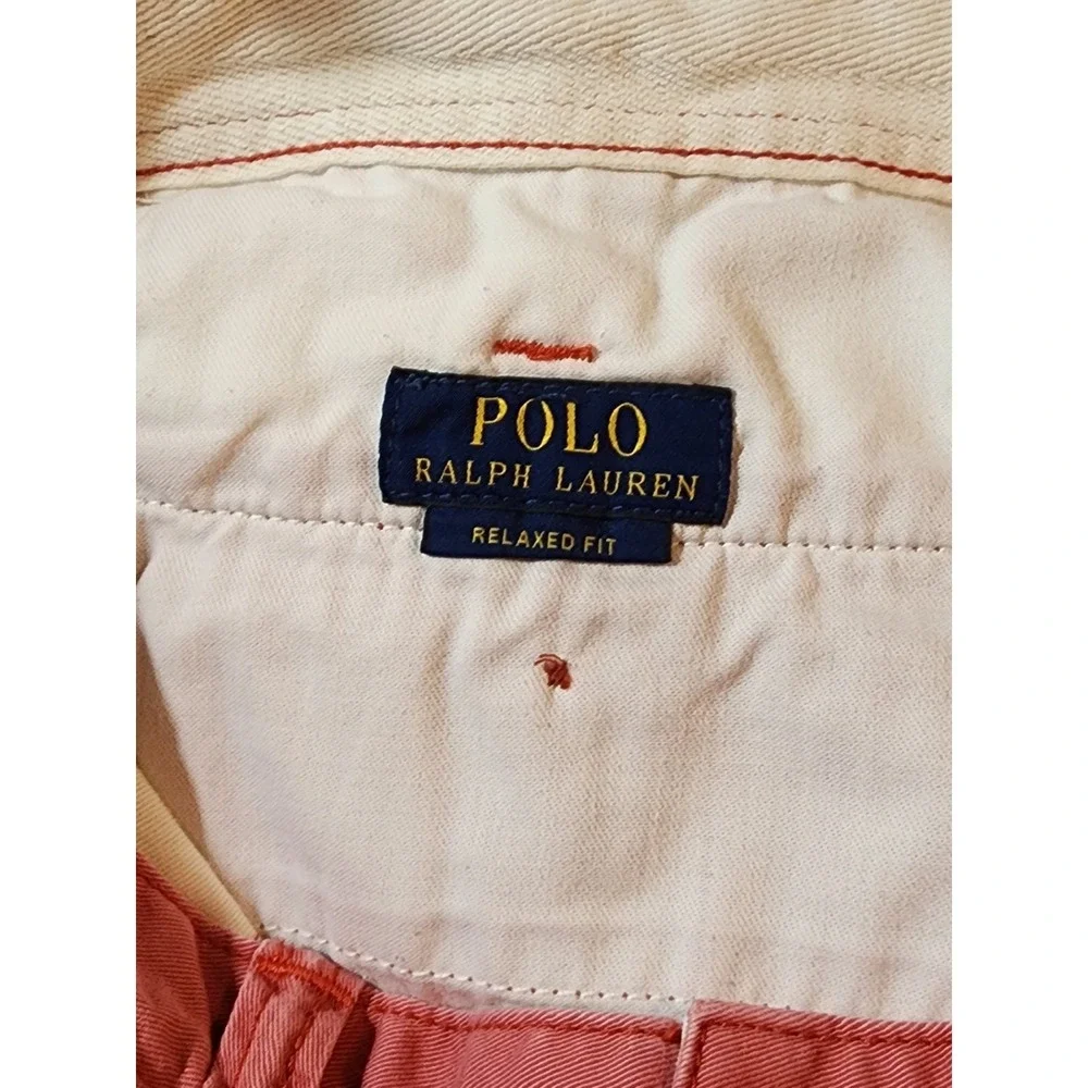 Polo Ralph Lauren Men's Chino Shorts Pink Size 36 Inseam‎ 10 Flat Front Cotton